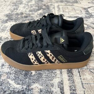 Adidas Black and Animal Print Sneakers